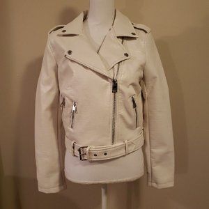 Levis Off White Faux Leather Jacket - Medium